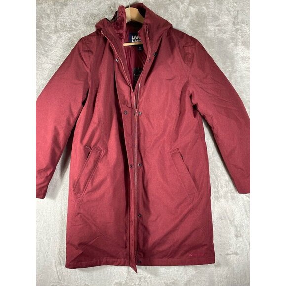 Lands' End Women's Primaloft Insulated Winter Coat | Burgundy | Size Medium - Picture 4 of 16
